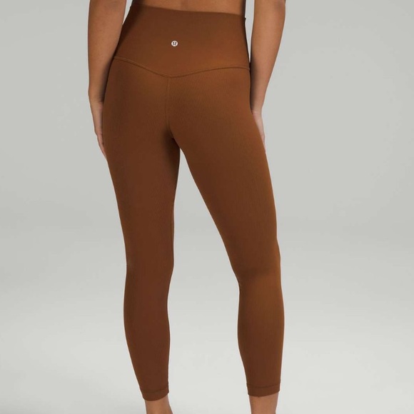 Lululemon Align Ribbed High-Rise Pant 25” in Roasted Brown – Size 8 - Picture 1 of 5